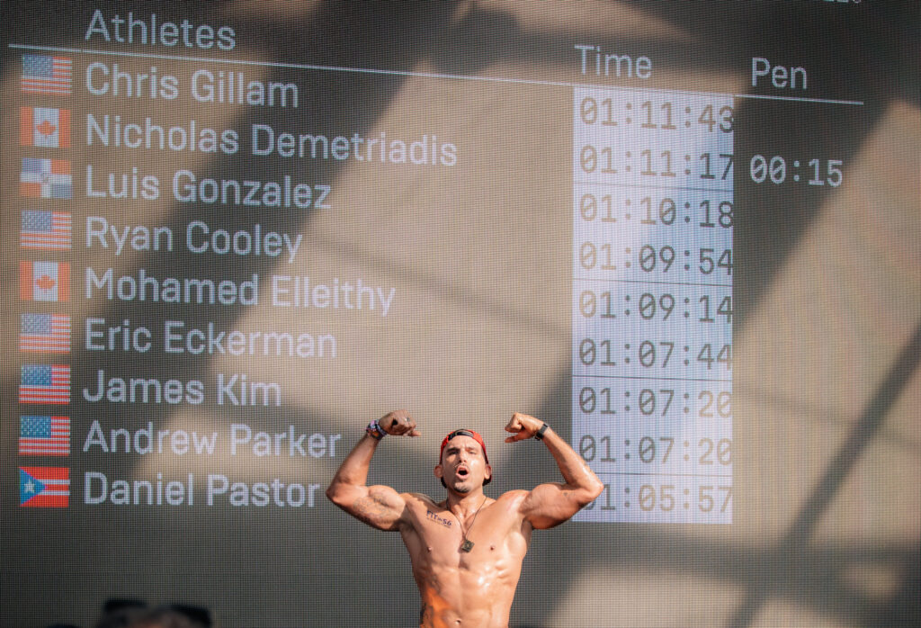 HYROX NYC 2026 Daniel Finish Double Biceps