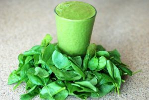 Spinach Leaves and Smoothie